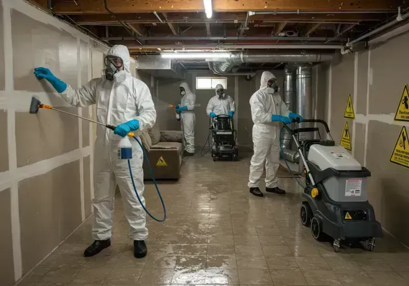 Basement Moisture Removal and Structural Drying process in Brownsville, TN